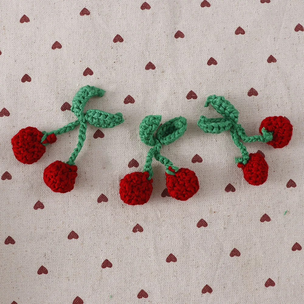 5pc 2CM Knitted Cherry Craft Supplies Women DIY Earrings Jewelry Decor Accessories Girl Hairpin Crafts Materials