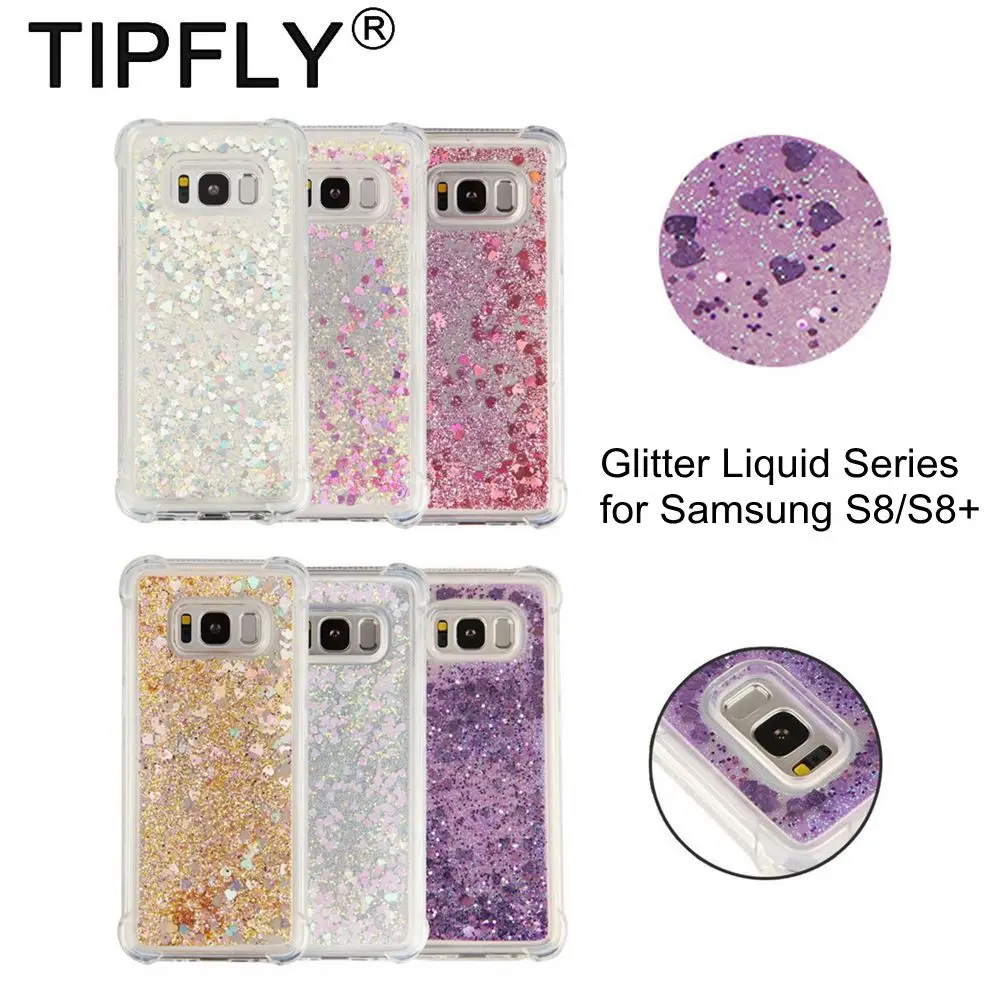 Tipfly динамический Жидкий блеск Sand Любовь Сердце Bling чехол для Samsung Galaxy S8 плюс