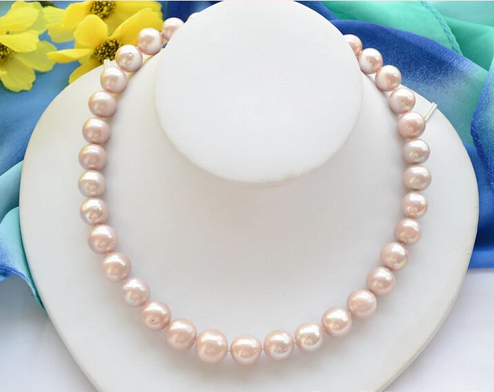 

FREE shipping>>>>>AA++ 13mm ROUND LAVENDER Edison Freshwater cultured PEARL NECKLACE 17INCH(Z6465) new