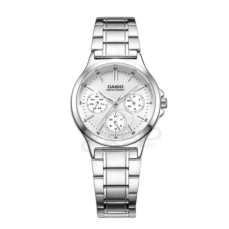 Casio бренд высокого качества кварцевые часы Нержавеющая сталь Наручные часы модные женские туфли часы женские наручные случайные часы LTP-V300L-4A - Цвет: LTP-V300D-7A