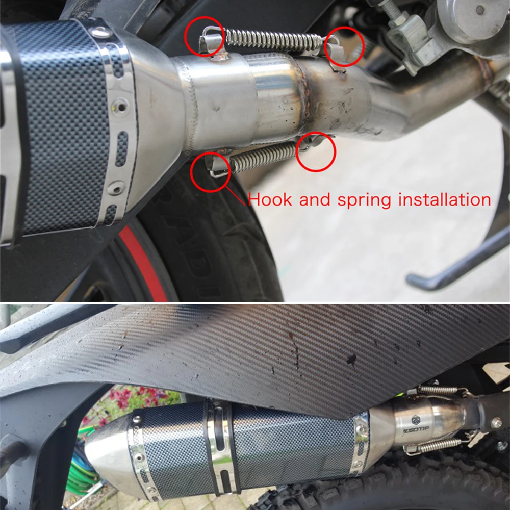 ZSDTRP 35-51mm Universal de la motocicleta/ranurado no ranurada de escape para Honda cb650f nc750x ATV suciedad Pit Bike akrapovic escapar Moto