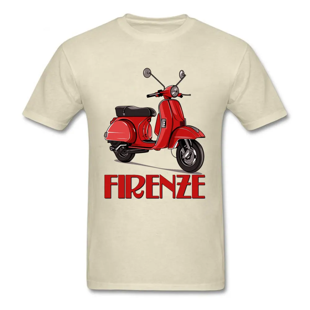 O Neck Piaggio-Vespa- All Cotton Male Tshirts comfortable Short Sleeve Tops Tees Dominant Casual Tops Shirts Top Quality Piaggio-Vespa- beige