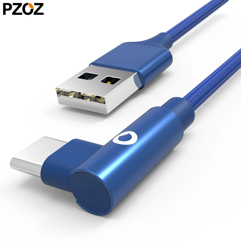 PZOZ 90 градусов usb type C кабель 5a usb быстрая зарядка 3,1 для xiaomi redmi note 7 huawei P20 pro P10 быстрое зарядное устройство шнур провод