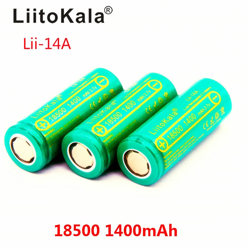 LiitoKala Lii-14A 18500 1400 аккумуляторная батарея 18500 батарея 3,7 в для lashlight безопасный литий-ионный аккумулятор