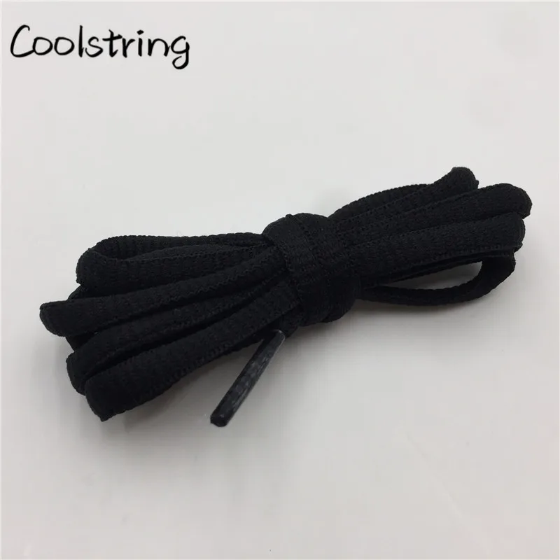 Coolstring Cool 6 мм ширина модные спортивные овальные шнурки кроссовки Ropelaces однотонные баскетбольные шнурки идеальные шнурки для обуви - Цвет: 2201	Black