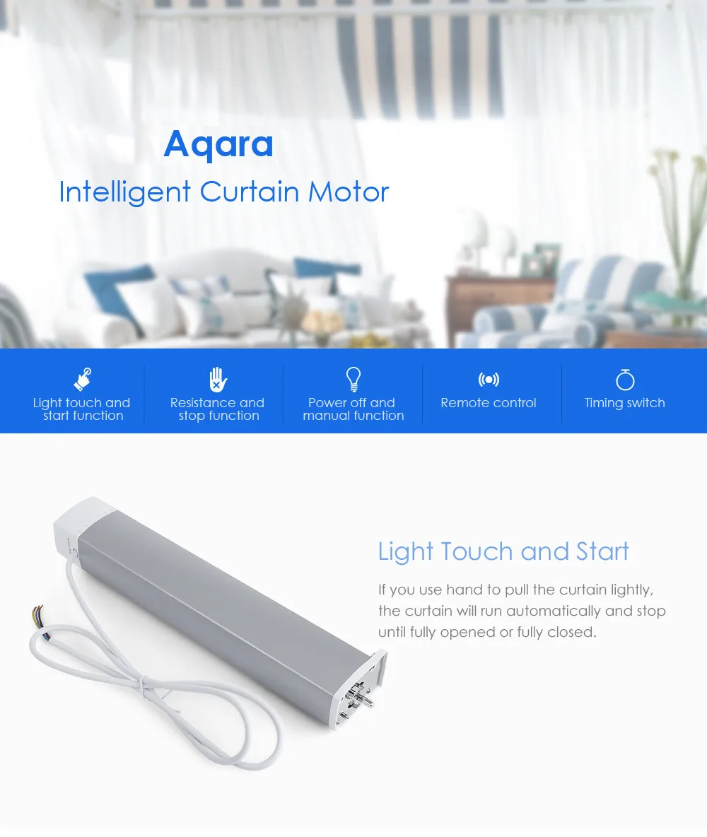 

Original Xiaomi Aqara Intelligent Curtain Motor Smart Home Device ZigBee Wireless
