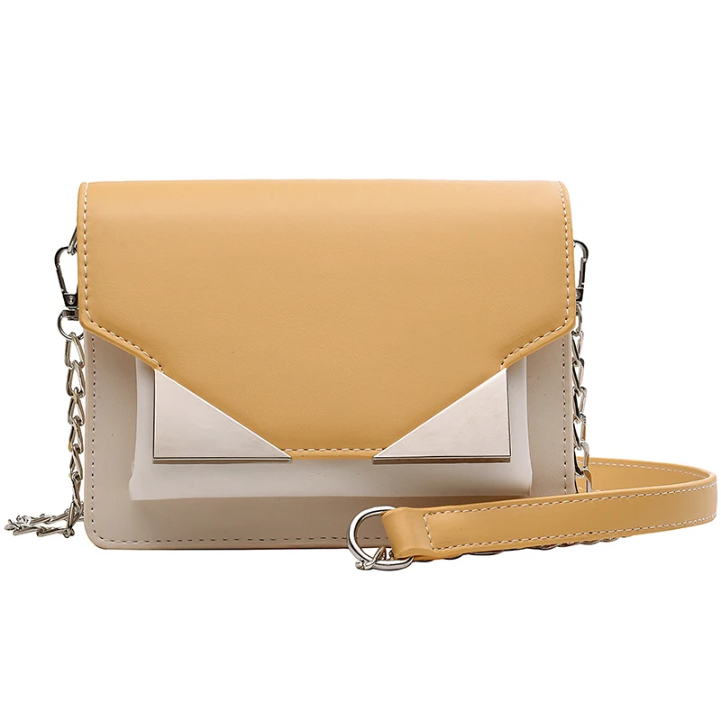 

Contrast color Leather Crossbody Bags For Women 2019 Travel Handbag Fashion Simple Shoulder Messenger Bag Ladies Cross Body Bag