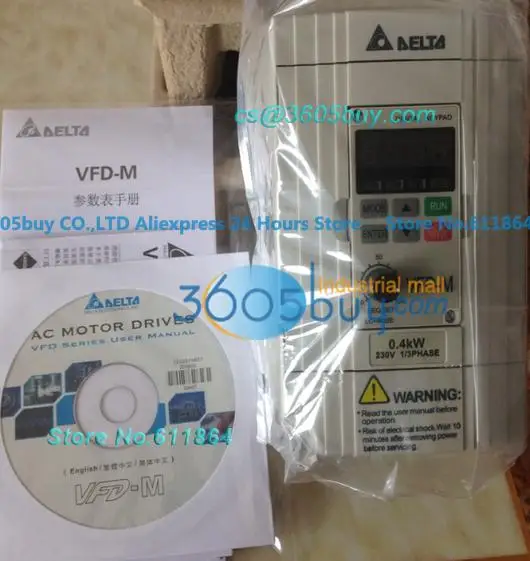 

New Delta inverter M-series general inverter input 1ph 220V output 3ph 0~240V 5A 0.1~400Hz VFD-M 0.75kW 1HP VFD007M21A-Z