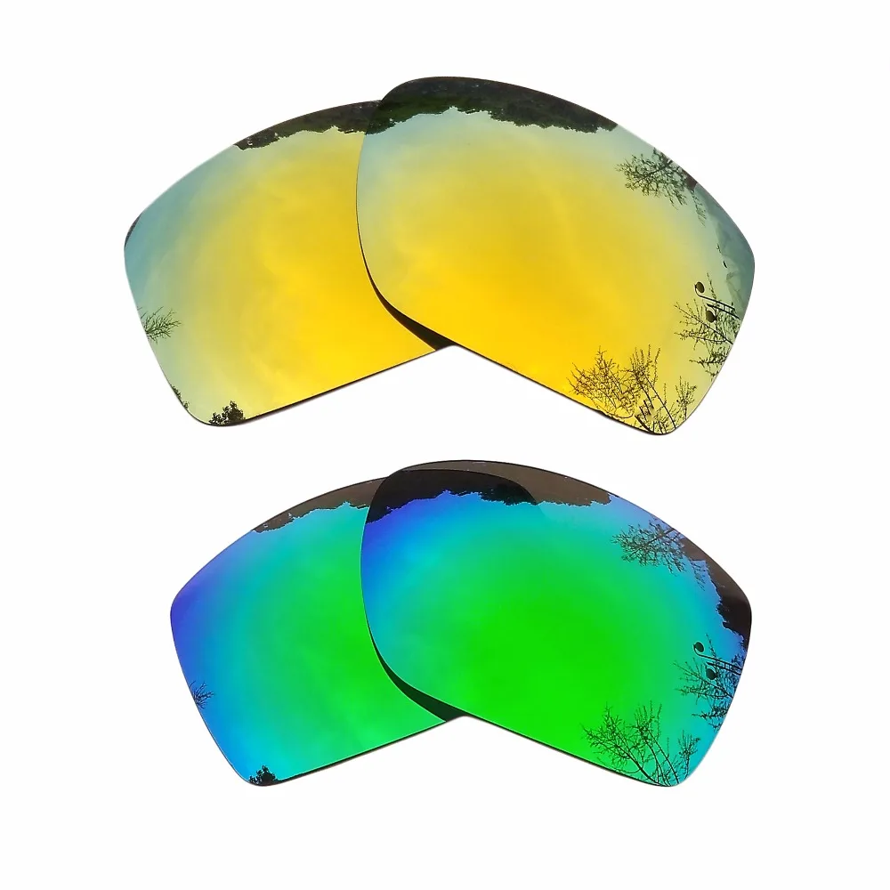 

Green & 24K Gold Mirrored Polarized Replacement Lenses for Big Taco Frame 100% UVA & UVB