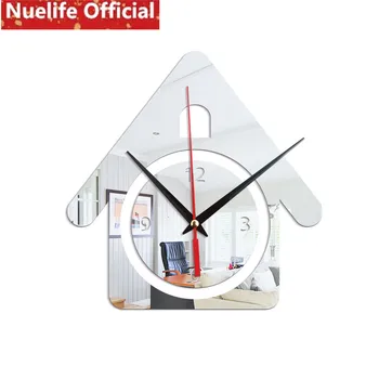 

28x27.5cm Small house pattern clock mirror stickers kids room kindergarten living room bedroom shop background wall stickers N3