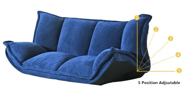 Микро-замши 5-позиционный Регулируемая Кабриолет татами напольный диван-кровать диван шезлонг диван для Колледж общежития Спальня Studio