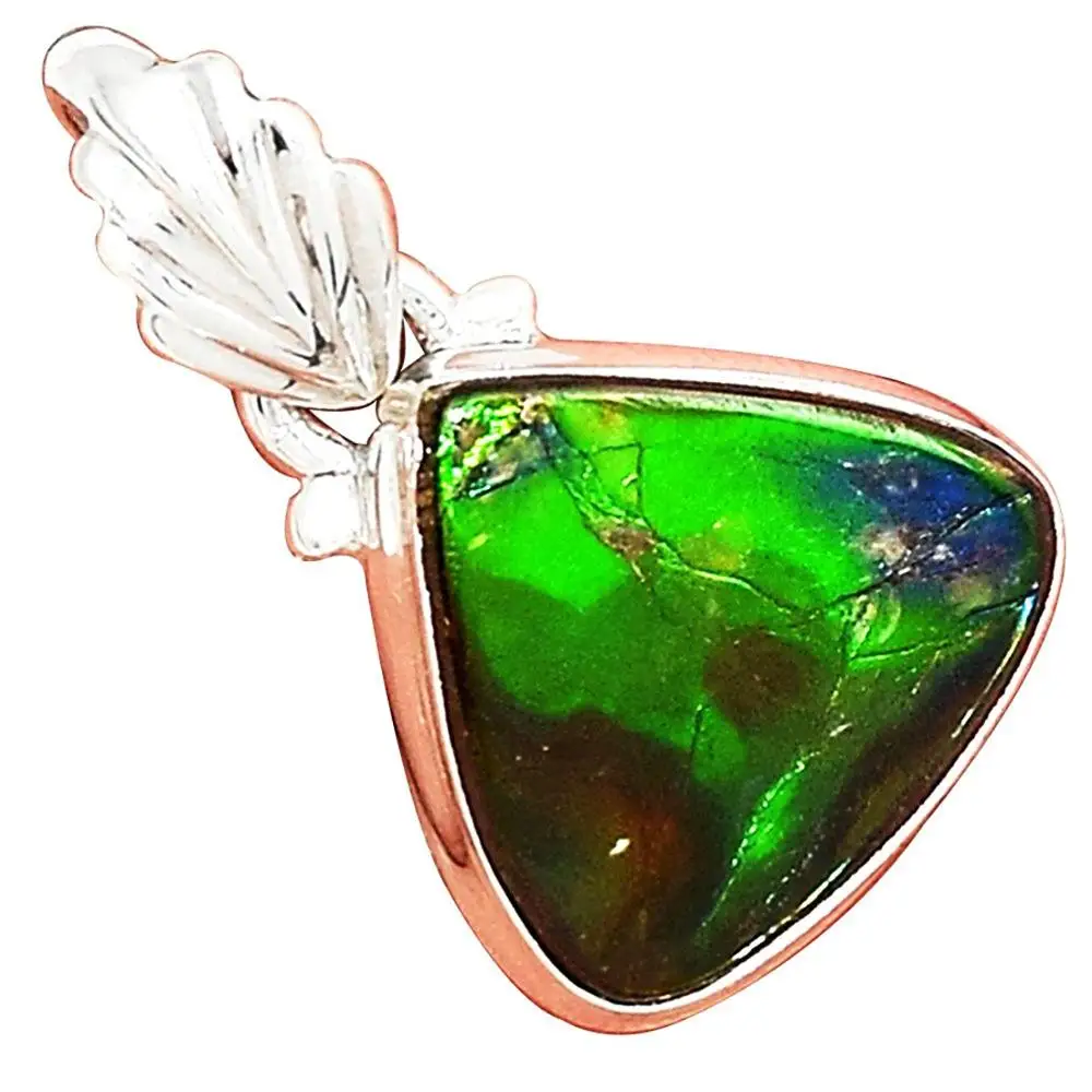 

Lovegem Nature Ammolite Pendant 925 Sterling Silver , 28 mm, AP2989