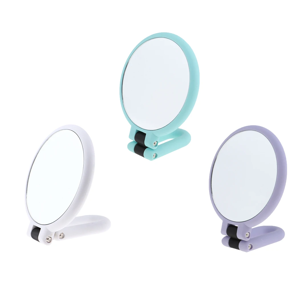 

3pcs Folding Hand Held Mirror with Normal/15X Magnification & True Image, Travel Countertop Makeup Shaving Mirror