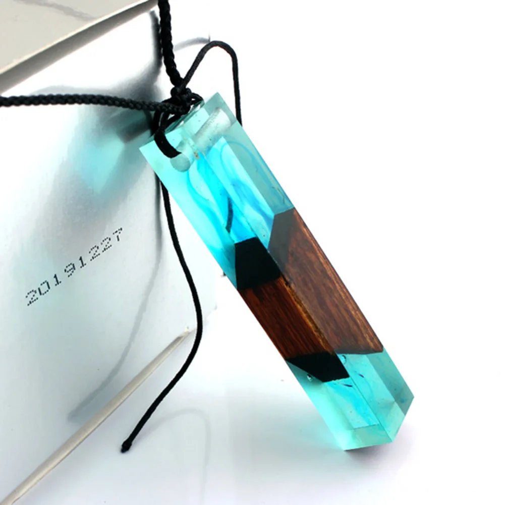 

Vintage Fashion Women Men Necklace Handmade Vintage Resin Wood Statement Necklaces & Pendants Long Rope Wooden Necklace