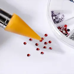 2019 двойной концы силиконовые дизайн ногтей ручка с ювелирным украшением расставить указывая горный хрусталь бурения Маникюр аксессуар