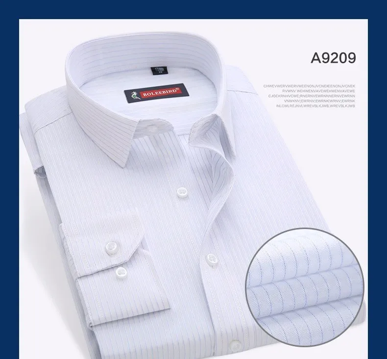 Мужская белая рубашка с длинным рукавом, брендовая деловая повседневная мужская рубашка, Классическая деловая мужская одежда большого размера плюс, синяя