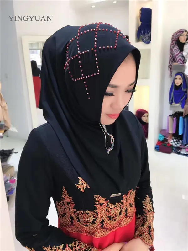 TJ Женская головная повязка хиджаб мусульманские шарфы капот мусульманские платки шарф, женский, хиджаб исламский высокого качества