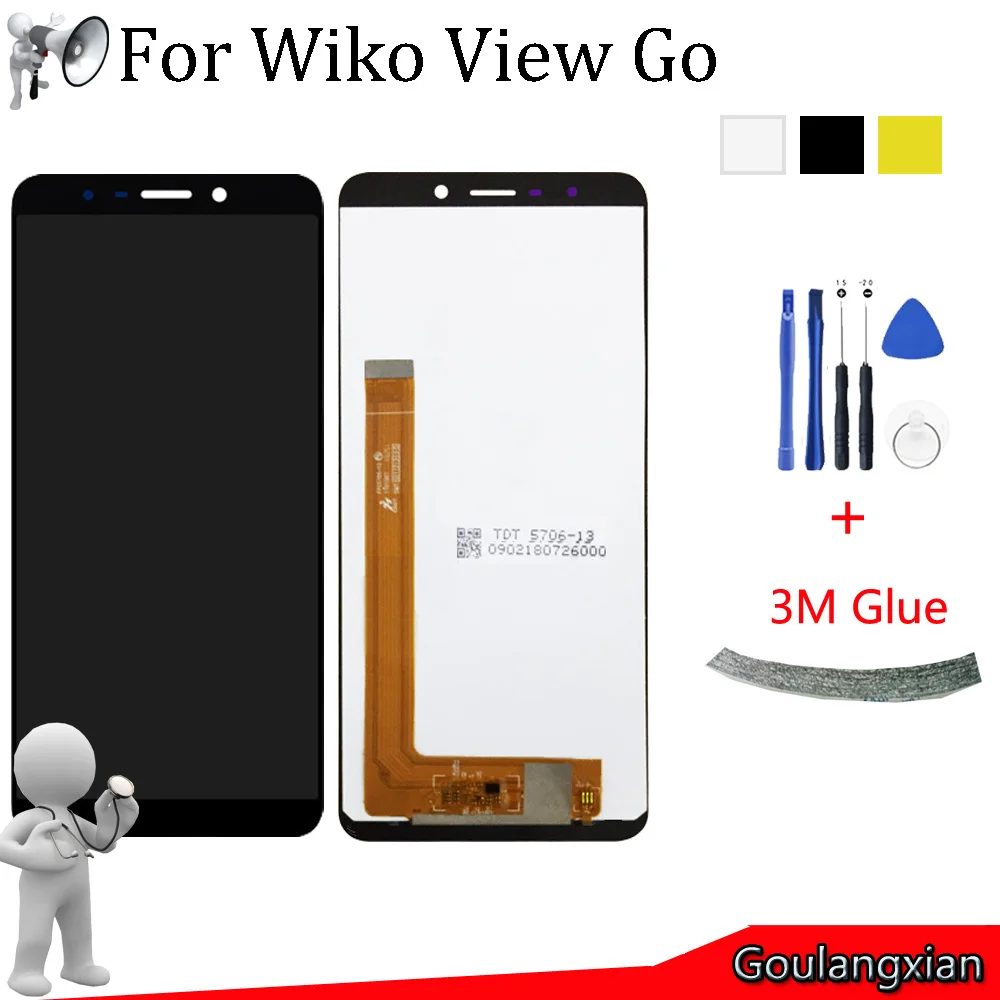 

5.7'' AAA Original LCD 1440*720 For Wiko View Go LCD Display Touch Screen Digitizer Assembly Replacement +Free Tools