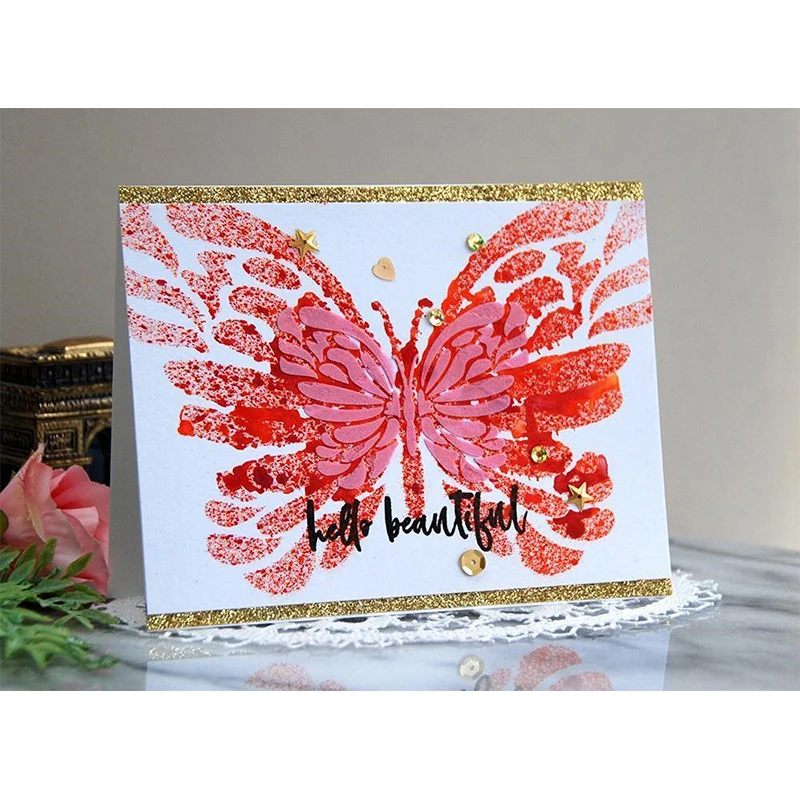 

Flowing Butterfly Plastic Stencils for DIY Scrapbooking Embossing Drawing Paper Cards Making Decorative Crafts Supplies Template