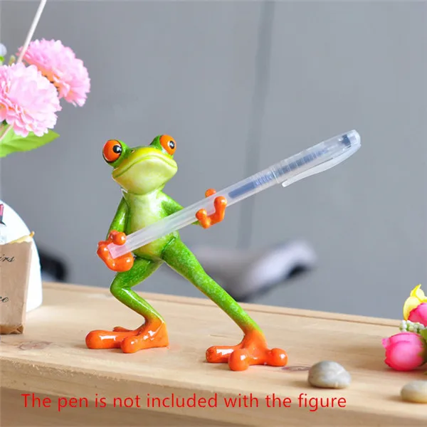 Funny Frog Family Office Styles Resin Toys Figures - 3