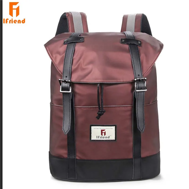 

Ifriend Unisex Waterproof Satin Backpack High Quality Backpack School Teenagers Vintage Notebook Backpacks For Travel