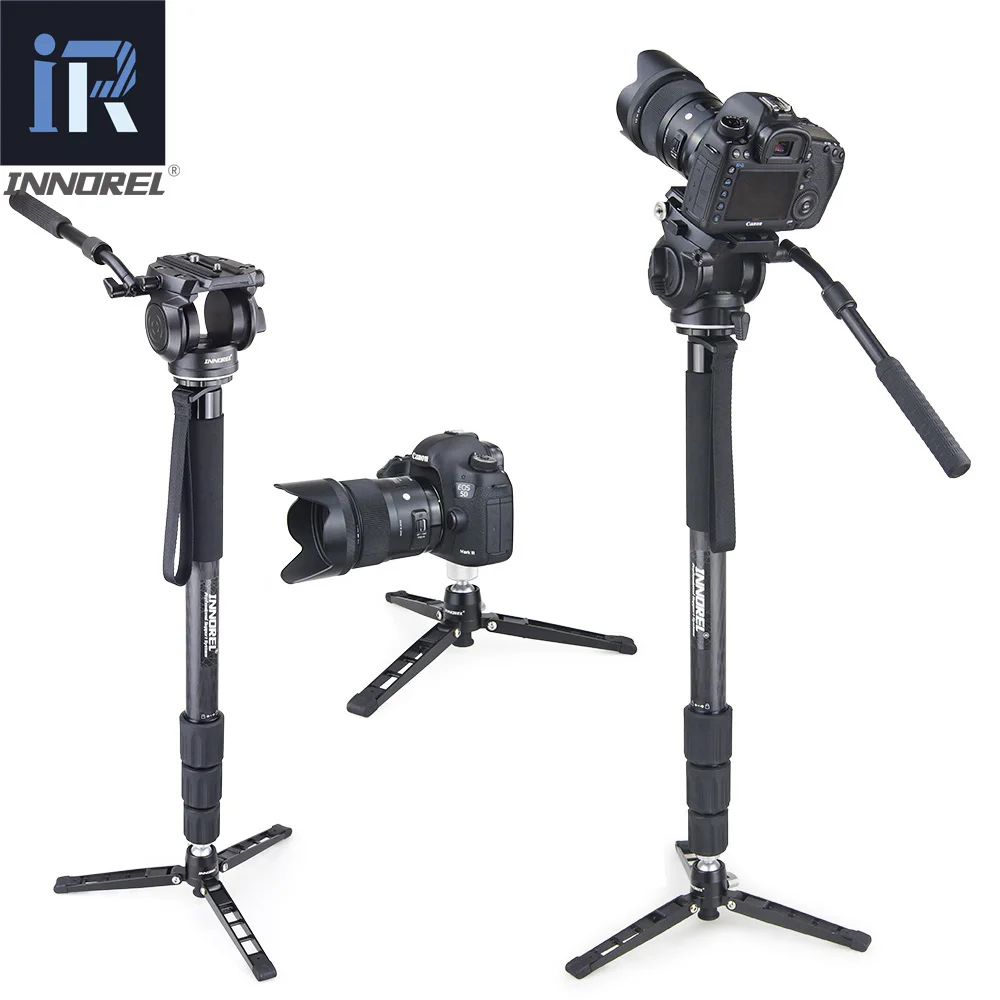 

INNOREL RM80CK Top Quality Professional Carbon Fiber Video Monopod Kit with Pan Fluid Video Head and Unipod Holder Monopod Base