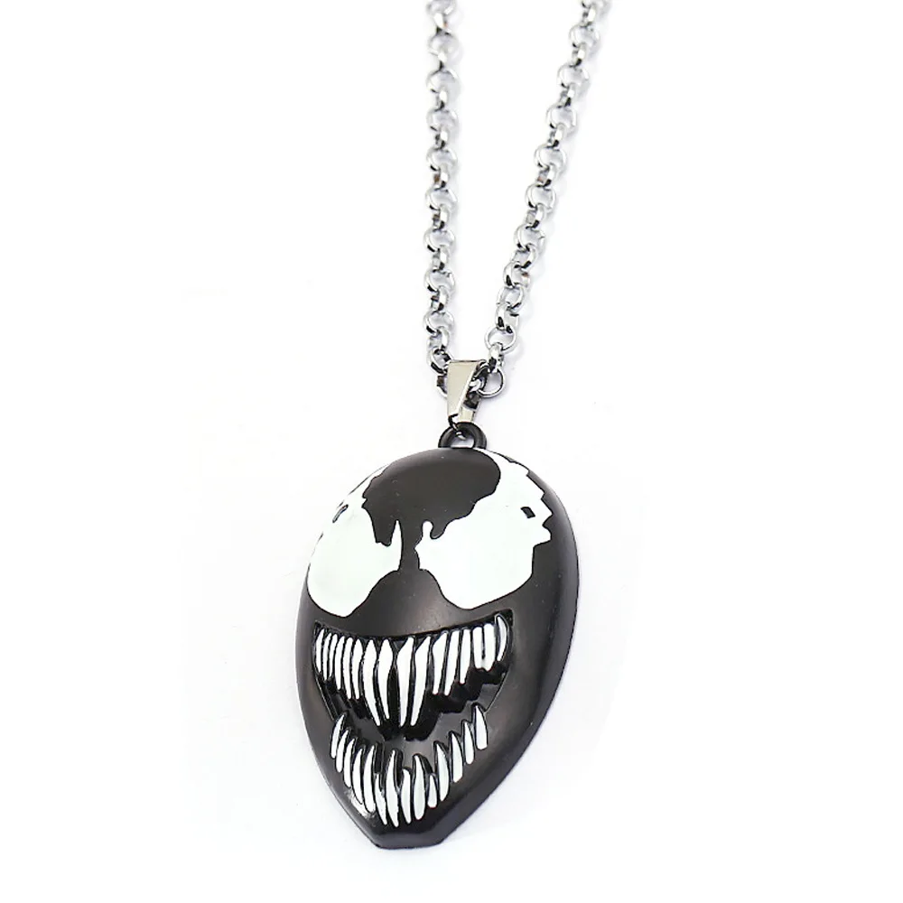 Avengers Venom Necklace Black Mask Superhero Eddie Brock Logo Choker