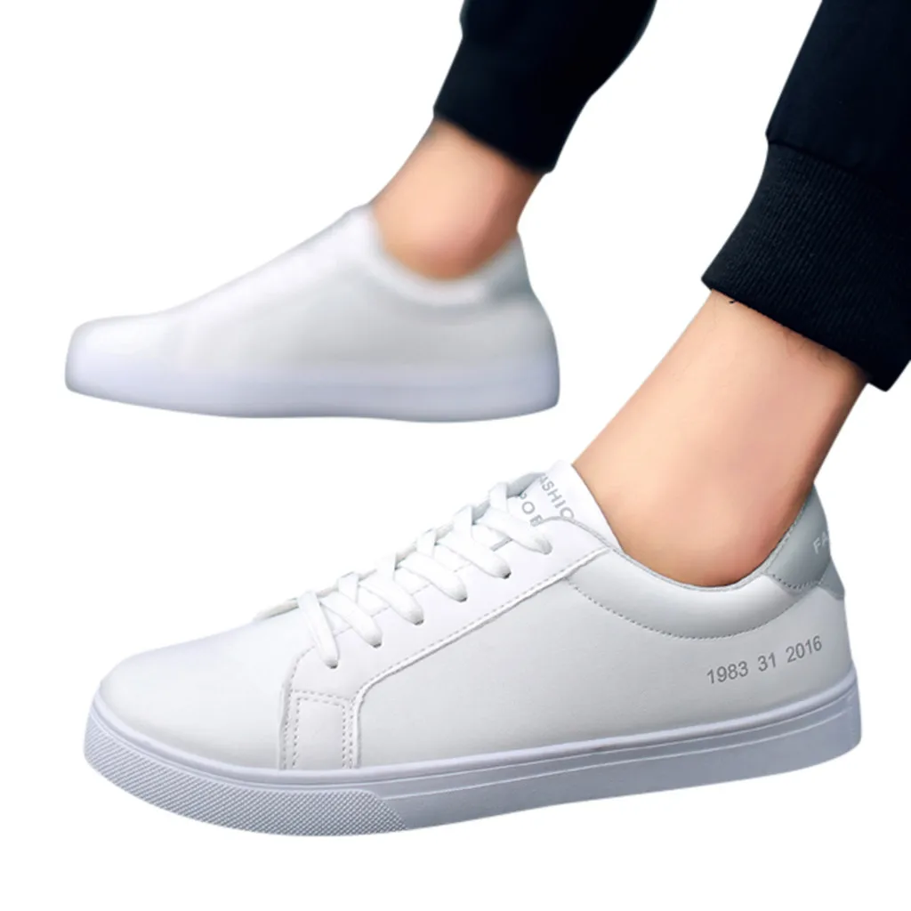 Новые весенние белые туфли на шнуровке для тенниса Женская однотонная обувь из искусственной кожи повседневная женская обувь кроссовки#3