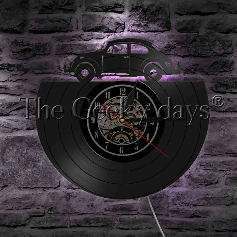 1Piece Vintage Car Vinyl Record Wall Clock LED Hanging Lamp Home Decor Wall Watch Automotive Car LED Light Gift For Car Lover 1Piece Vintage Car Vinyl Record Wall Clock LED Hanging Lamp Home Decor Wall Watch Automotive Car LED Light Gift For Car Lover