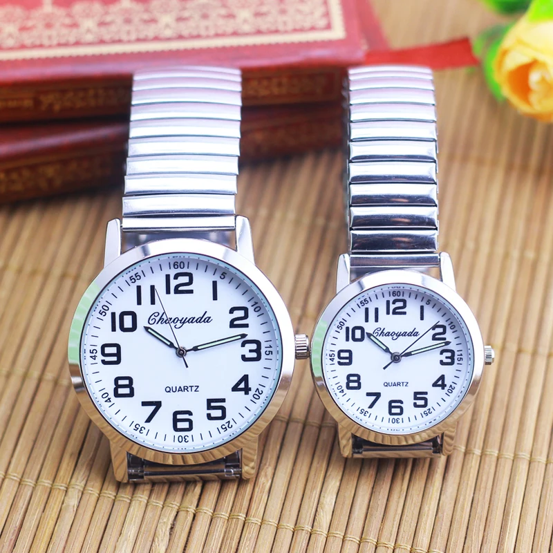 2024 Men Women Couple Lovers Flexible Elastic Strap Quartz Watch Simple Stainless Steel Electronic Luminous Hands Wristwatches 3