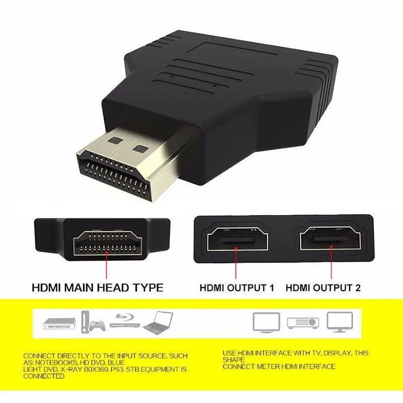HDMI 1 вход 2 выхода 1080P Переходник разветвитель конвертер для PS4 Xbox HDTV проектора