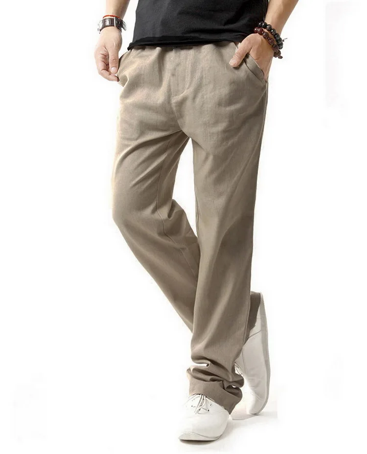 5XL анти-микробные здоровые льняные брюки мужские летние дышащие узкие льняные брюки мужские повседневные брюки из конопляного хлопка для мальчиков BM001