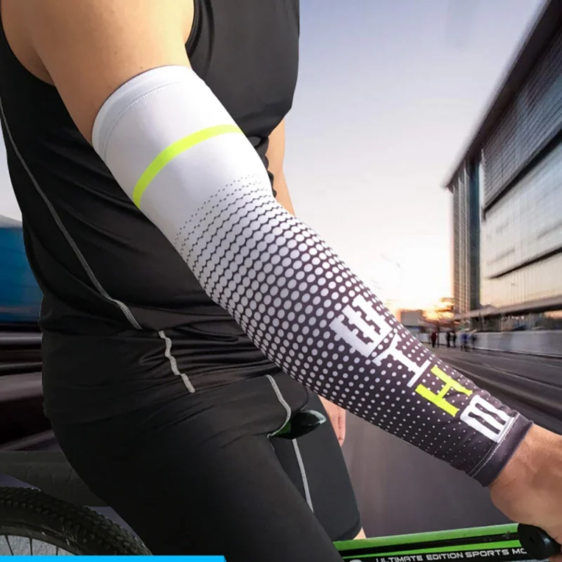 1 pair Cycling Arm Sleeve For Basketball Running Bicycle Arm warmers Camping Sports Sun Protection UV Fingerless Cove