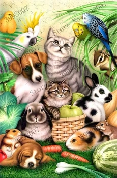 

HongChuan 5D DIY full square diamond dog cat diamond embroidery diamond painting cross stitch rhinestone mosaic home decoration