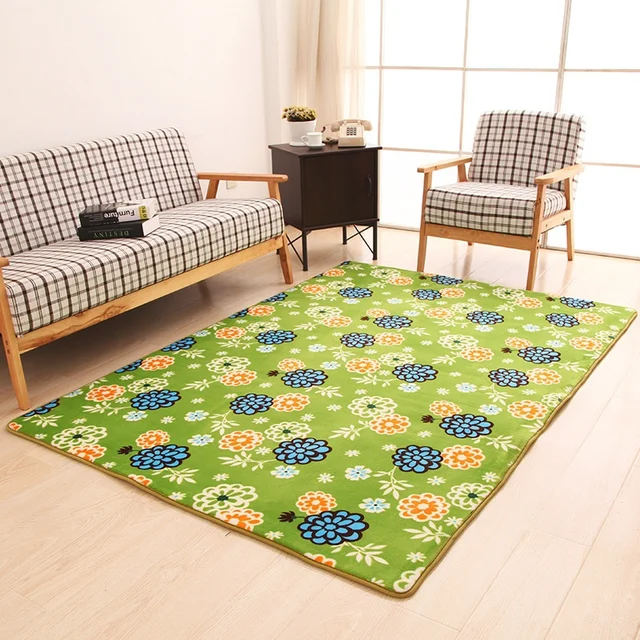 Green Flowers Decorated Carpet Garden Terrace Children S Room Green Flowers Decorated Carpet Garden Terrace Children S Room Dressing Restaurant Rugs Mats Free Shipping