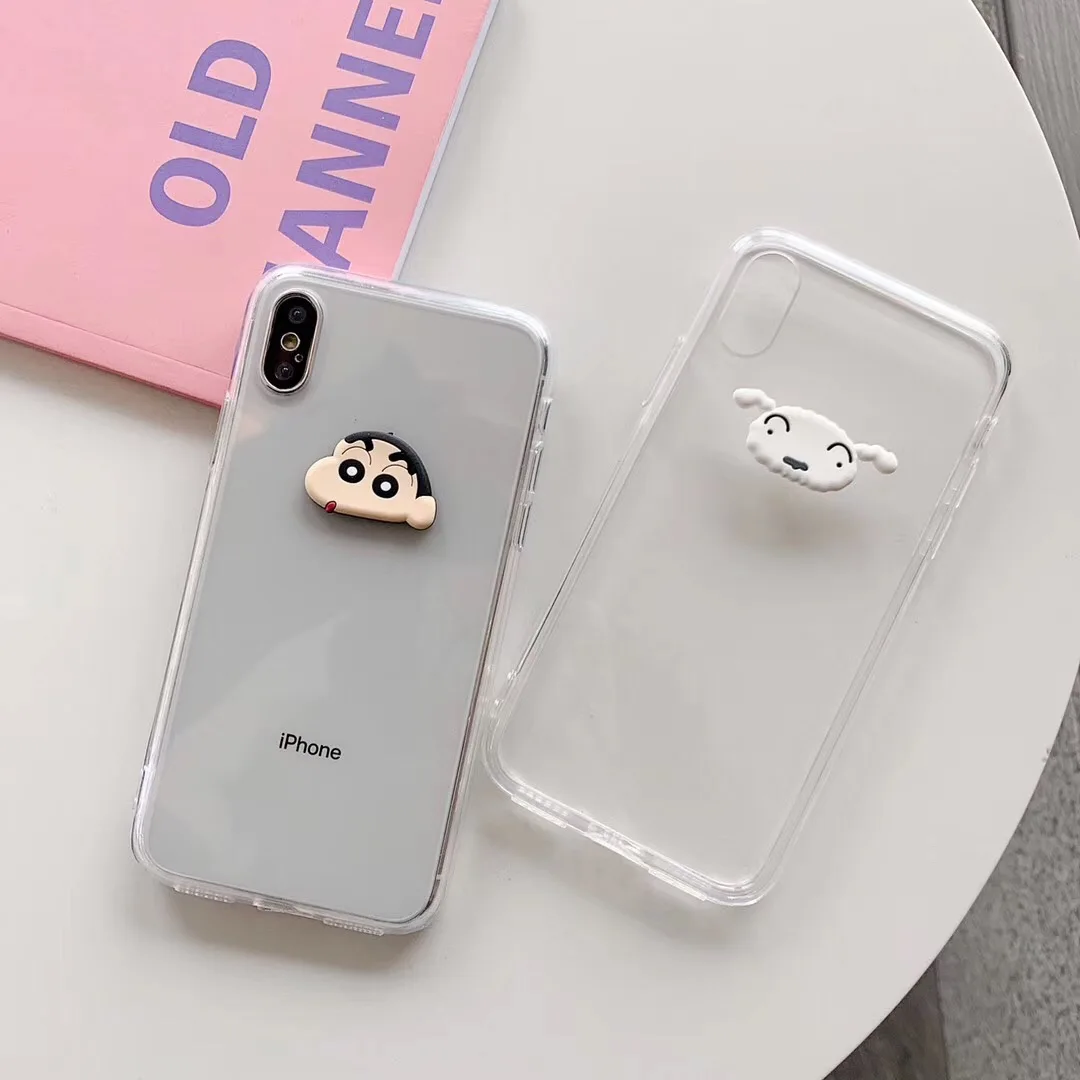 Простой Забавный 3D чехол Shin chan для iphone X XR XS MAX 6 6s 7 8plus милый мягкий ТПУ на заднюю