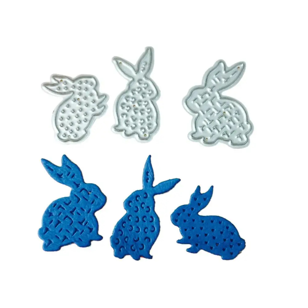 

3pcs/lot Cute Rabbit Bunny Metal Cutting Dies For Easter Diy Scrapbooking Stitched Embossing Stencil Template