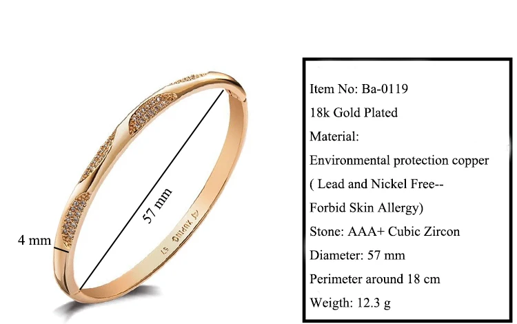 MxGxFam Zricon браслет для женщин модные ювелирные изделия Золото Цвет 18 К AAA+ без аллергии на кожу никель бесплатно