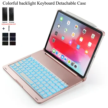 

For iPad Pro 11'' Colorful Backlight Wireless Bluetooth Keyboard Case Cover For iPad Pro 11 inch Aluminum Alloy Fundas