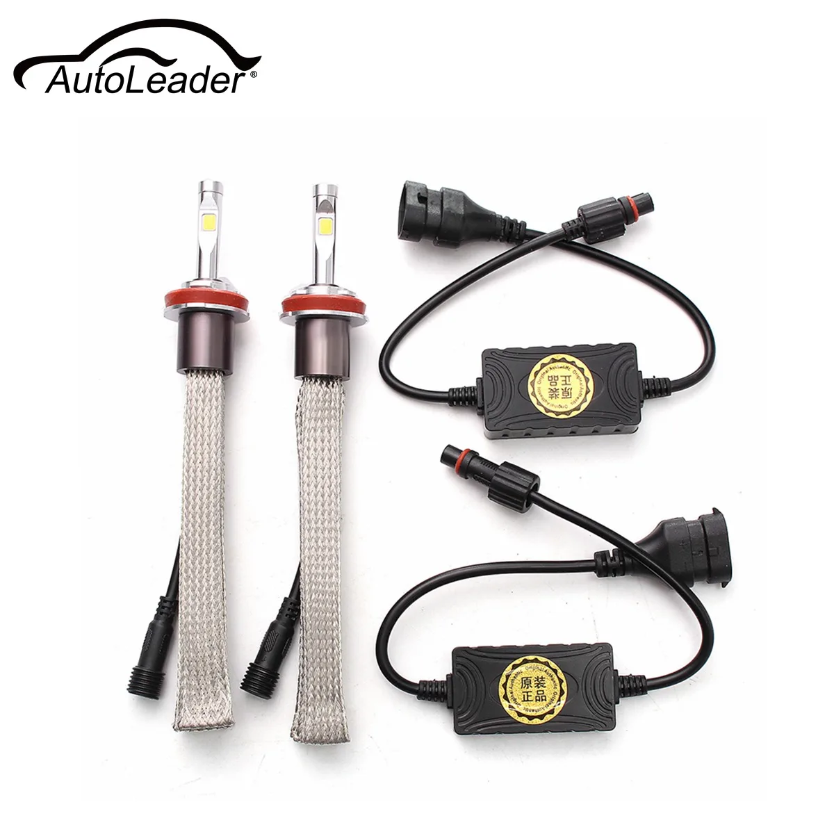 

AutoLeader 2Pcs H11 Led Car Headlight Automobiles LED Bulb 90W 9600LM Car Styling IP68 Pure White 6000K DC12-24V