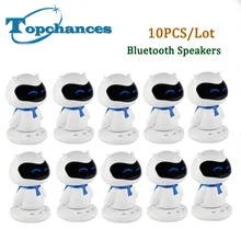 10PCS Mini Portable cute Robot Smart Blueototh Speaker With Music Calls Handsfree TF MP3 AUX Function for All Bluetooth Devices