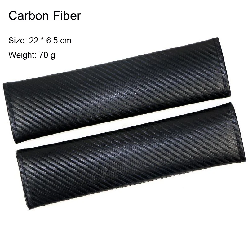

2pcs Car-Styling Universal Safety Seat Belt Cover Carbon Fiber Decorative Car Shoulder Pad Protection Strap 22x6.5cm