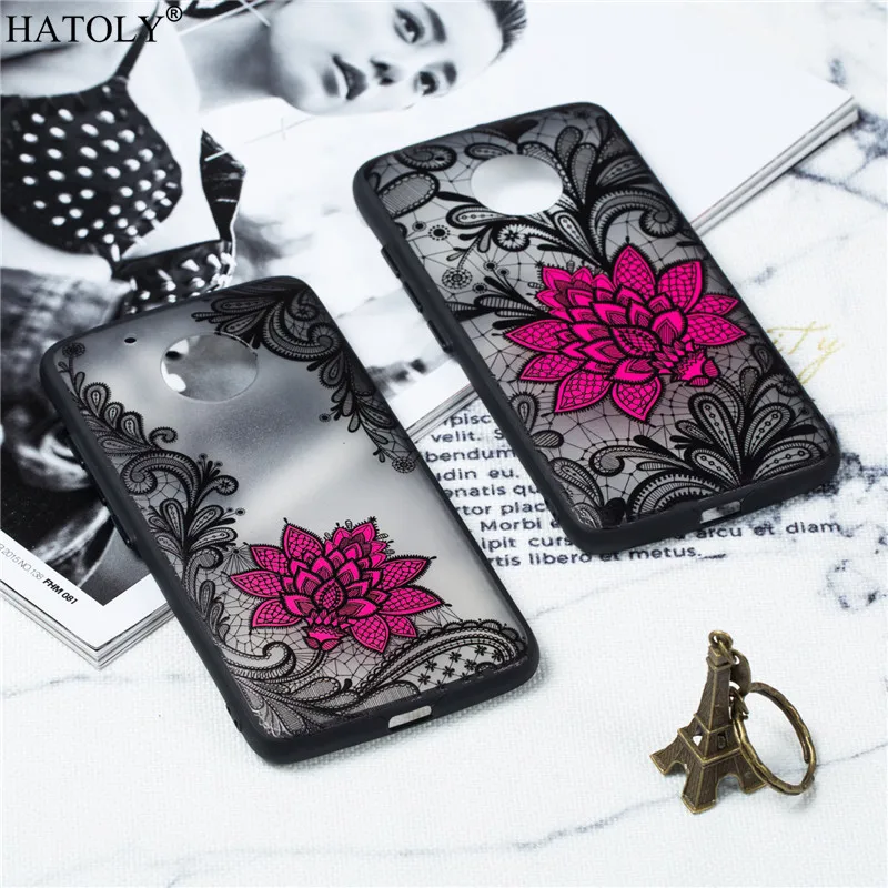 

For Moto G5 Cover Lace Black Rose Phone Case Embroidery Foral Cover For Moto G5 Phone Cover Cases Fundas Capa For Moto G5 XT1685
