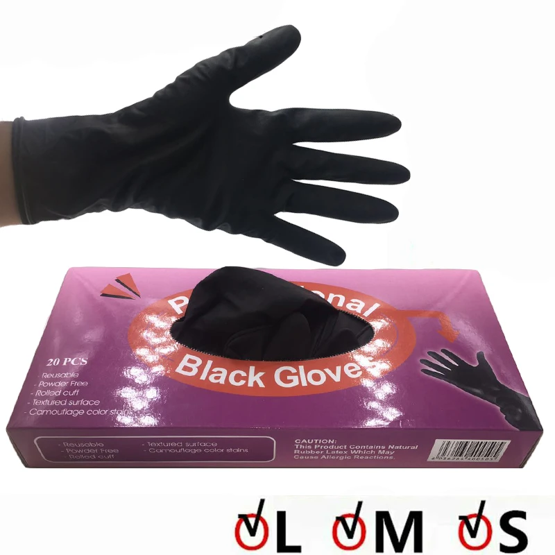 10 Pairs Natural Rubber Hair Styling Gloves Hair Perm Color Dye Shampoo