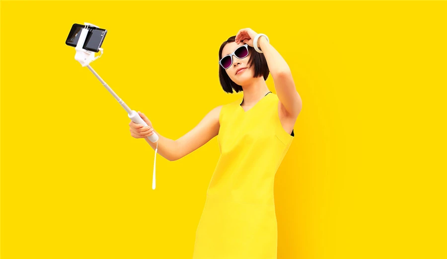 Xiaomi Selfie Stick с проводным управлением версия Plug-and-play цельный вращающийся на 270 ° дизайн стержень из алюминиевого сплава легче и прочнее