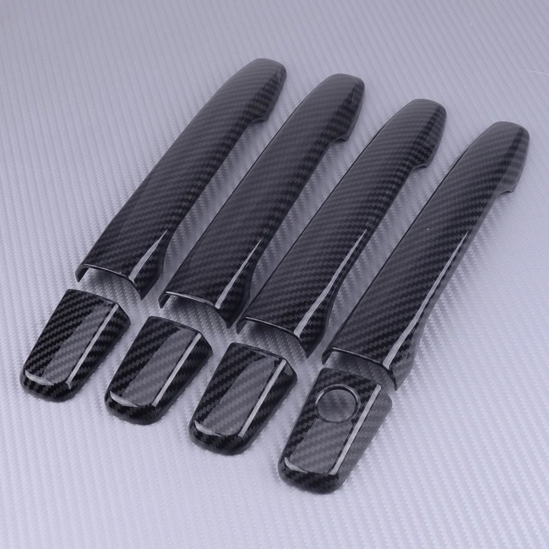 CITALL углеродного волокна автомобилей дверные ручки крышки отделка, пригодный для Защитные чехлы для сидений, сшитые специально для Mitsubishi Lancer EX Evolution X 2008-20112012 2013