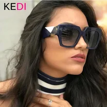KEDI, плоский верх, негабаритные Квадратные Солнцезащитные очки для женщин, градиентные,, Летний стиль, классические женские солнцезащитные очки, женские большие квадратные очки