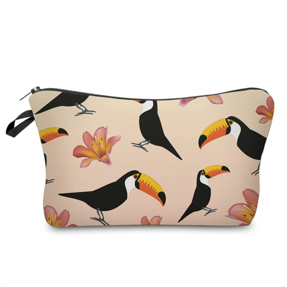 

BBL 3D Printing Animals Tucan Makeup Bag Portable Travel Organizer Cosmetic Bag for Women Necessaries Make Up Wash Toiletry Bag