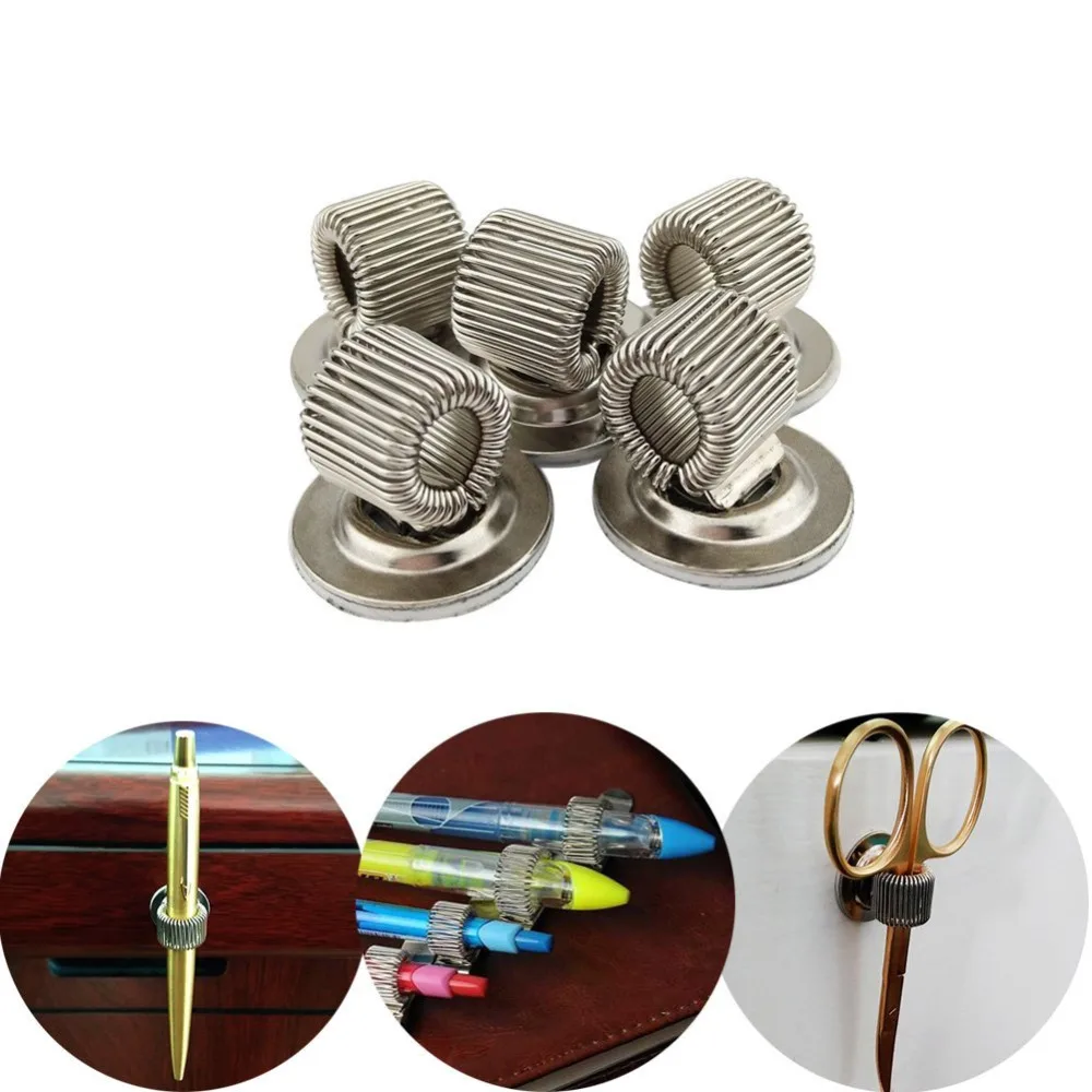 

Pen Loop Holder Clips, Adhesive with Spring Pencil Holder Fit any Size, Pack of 5
