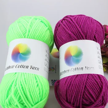 

250g/5 Pcs Milk Cotton Crochet Thick Yarn For Hand Knitting Sale Soft Baby Rainbow Blanket Sweater Shoes Knitting Wool Threads